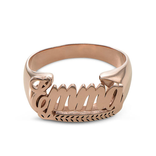 Rose Gold Plated Sterling Silver Name Ring