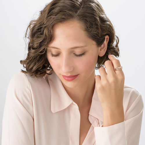 Rose Gold Plated Sterling Silver Name Ring