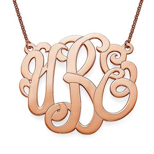 Rose Gold Plated XXL Premium Monogram Necklace