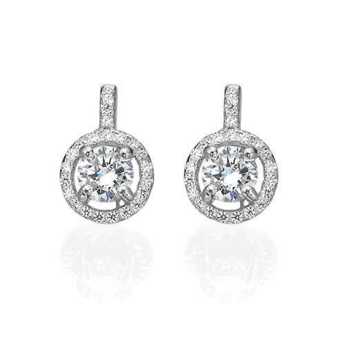 Round Cut Earrings with Cubic Zirconia