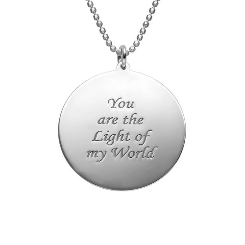 Round Pendant with Photo necklace in Sterling Silver