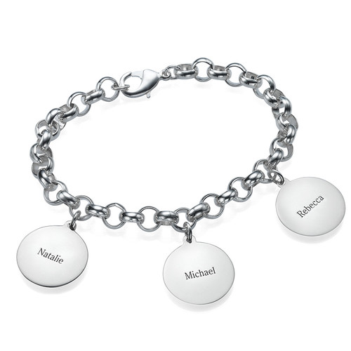 Round Shaped Photo Charm Bracelet