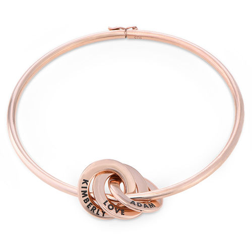 Russian Ring Bangle Bracelet in Rose Gold Plating