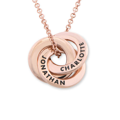 Russian Ring Necklace in Rose Gold Plating - Mini Design