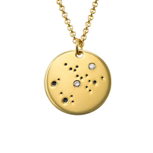 Sagittarius Constellation Necklace with Diamonds in Gold Plating