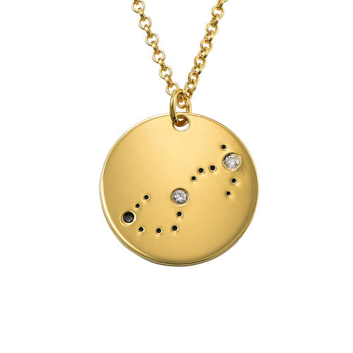 Scorpio Constellation Necklace with Diamonds in Gold Plating