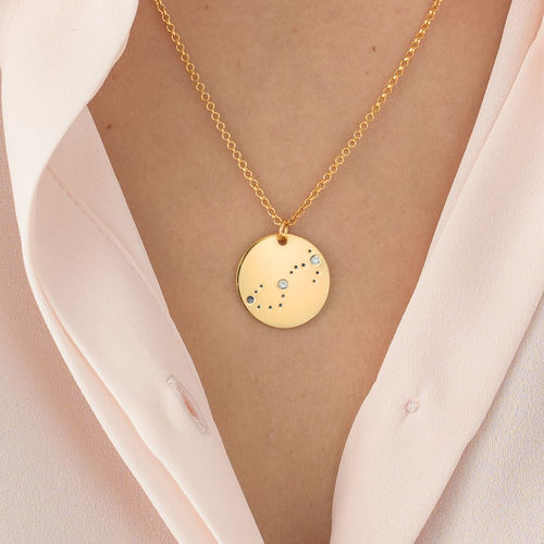 Scorpio Constellation Necklace with Diamonds in Gold Plating