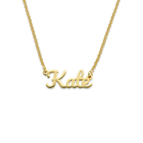 Script Name Necklace with 18K Gold Plating