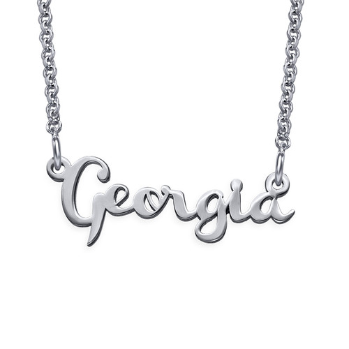 Signature Silver Cursive Name Necklace