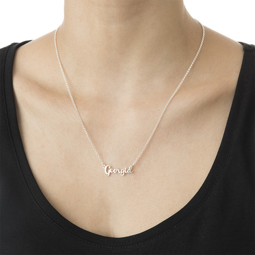 Signature Silver Cursive Name Necklace