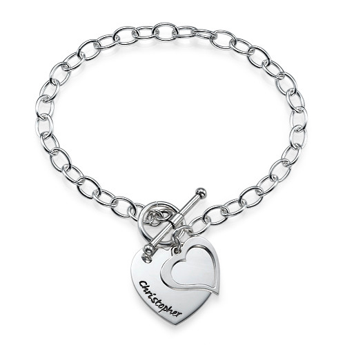 Double Heart Charm Bracelet