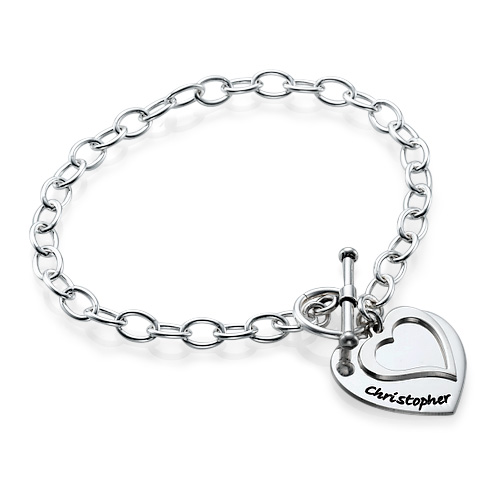 Double Heart Charm Bracelet