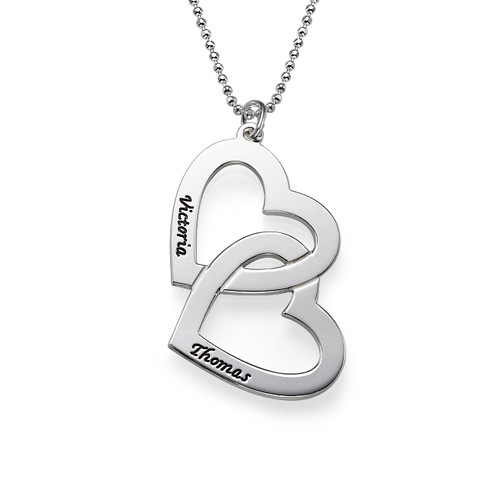 Silver Heart in Heart Necklace