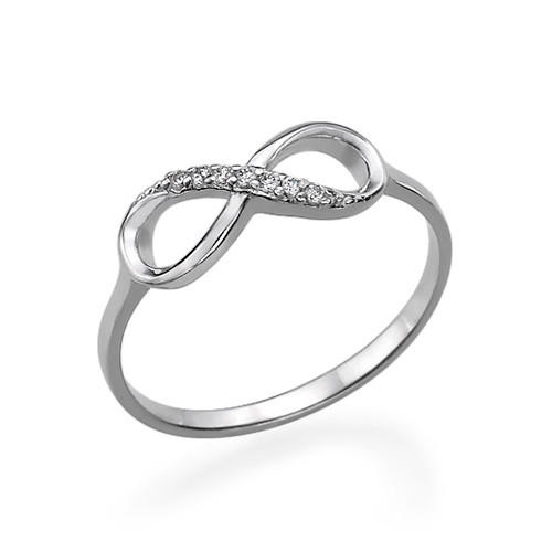 Silver Infinity Ring with Cubic Zirconia