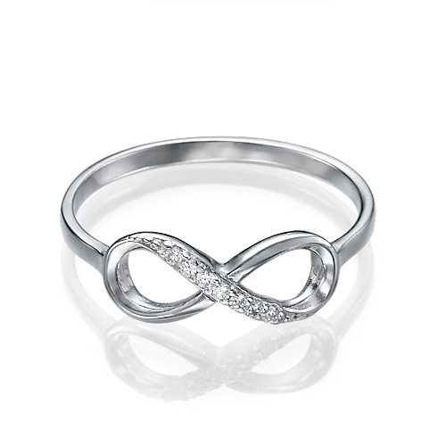 Silver Infinity Ring with Cubic Zirconia