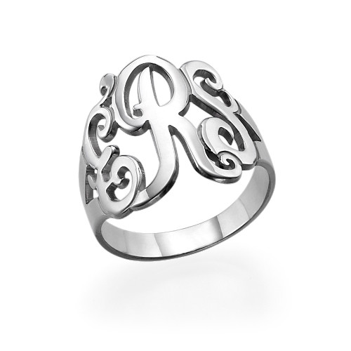 Silver Monogrammed Ring