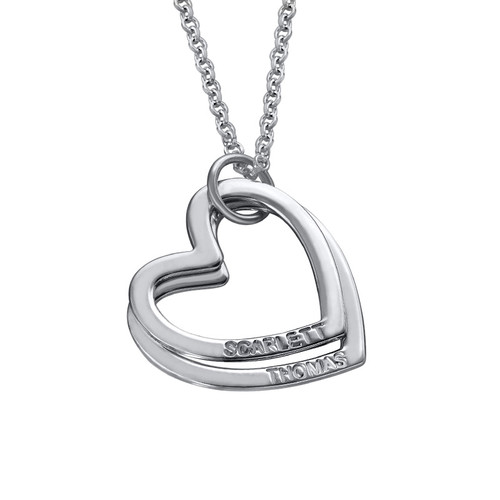 Silver Two Heart Necklace