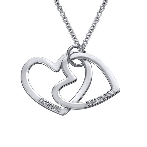 Silver Two Heart Necklace