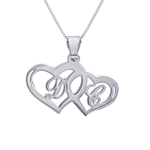 Silver Couples Hearts Pendant