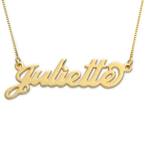 Small 10K Yellow Gold &quotCarrie" Style Name Necklace