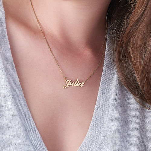 Small 14k Gold Classic Name Necklace