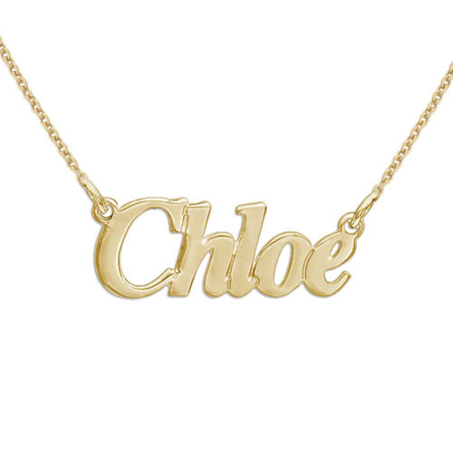 Small 18k Gold Plated Sterling Silver Name Necklace