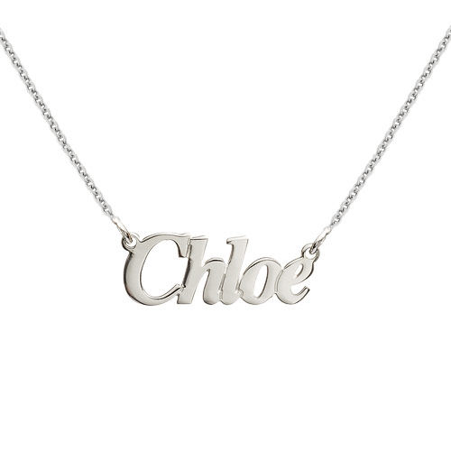 Small Angel Style Personalized Silver Name Necklace