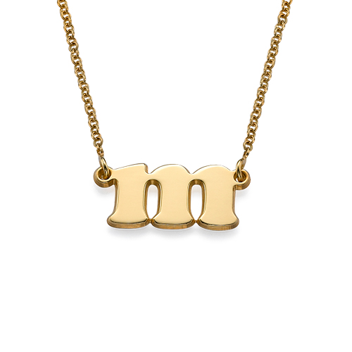 Small Initial Necklace in 18k Gold Plating