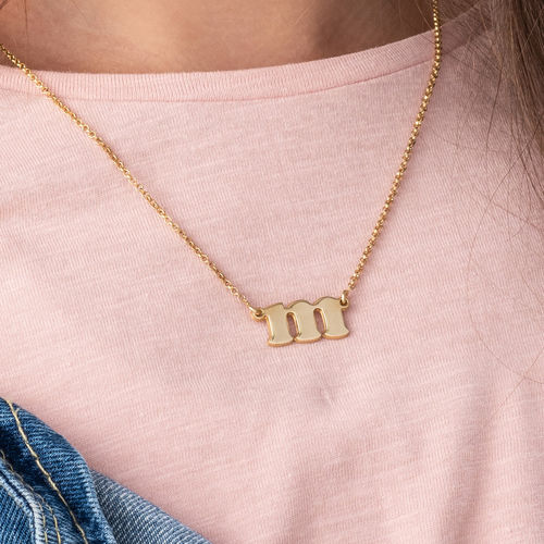 Small Initial Necklace in 18k Gold Plating