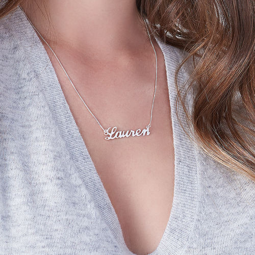 Small Sterling Silver Classic Name Necklace