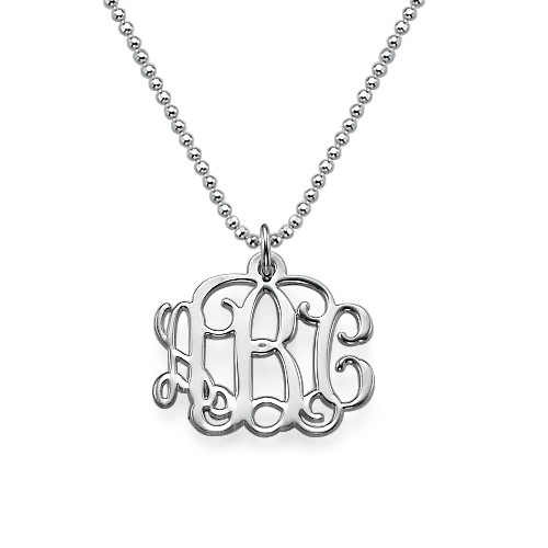 Small Monogram Necklace in Silver