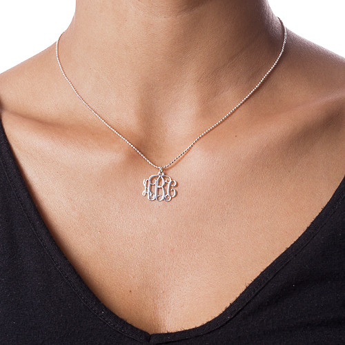 Small Monogram Necklace in Silver