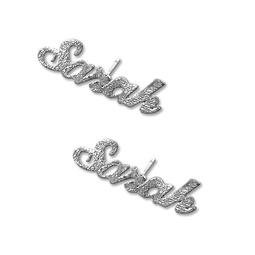 Sparkling Sterling Silver Personalized Name  Earrings