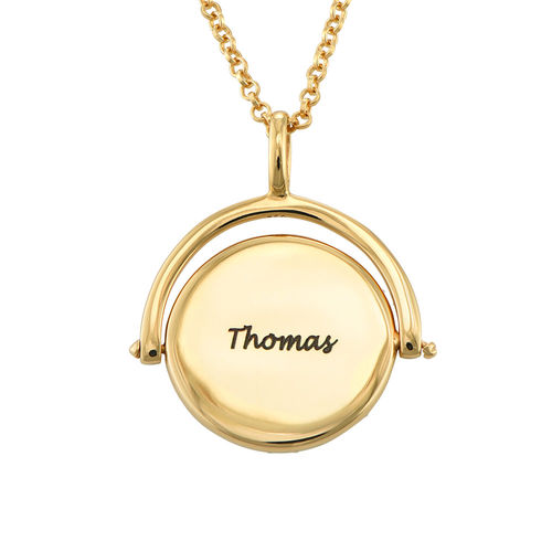 Spinning Engraved Necklace in Gold Plating