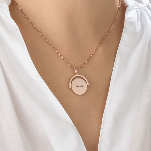 Spinning Infinity  Pendant Necklace in Rose Gold Plating