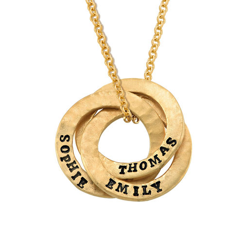 Stamped Russian Ring Gold Plated Necklace