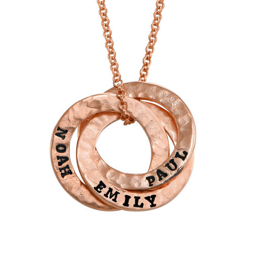 Stamped Russian Ring Rose Gold Plated Necklace