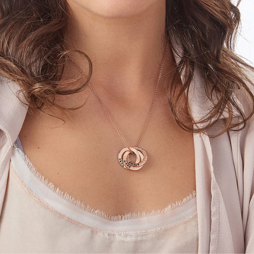 Stamped Russian Ring Rose Gold Plated Necklace