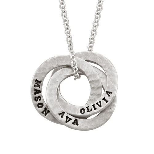 Stamped Russian Ring Sterling Silver Necklace