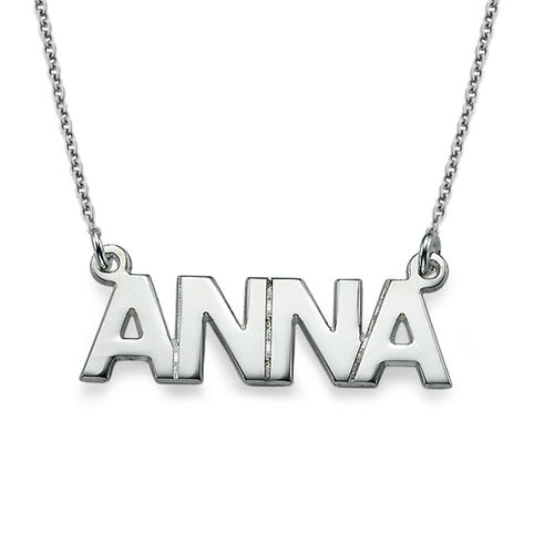 All Capitals Silver Name Necklace