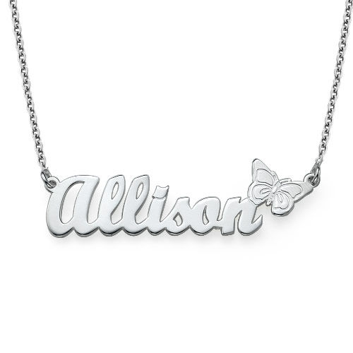 Sterling Silver  Butterfly Name Necklace