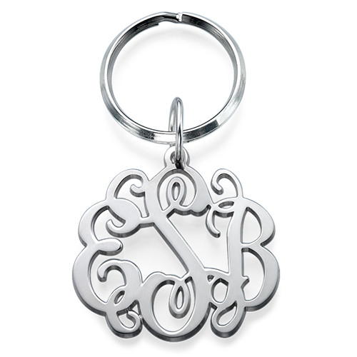 Sterling Silver Celebrity Monogram Keychain