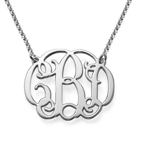 Celebrity Monogram Necklace in Sterling Silver