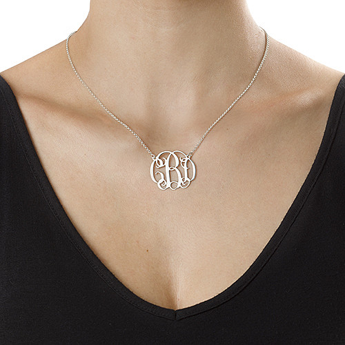 Celebrity Monogram Necklace in Sterling Silver