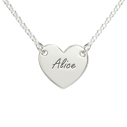 Sterling Silver Engraved Heart Necklace