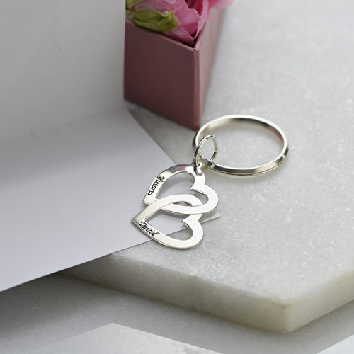 Sterling Silver Heart in Heart Keychain