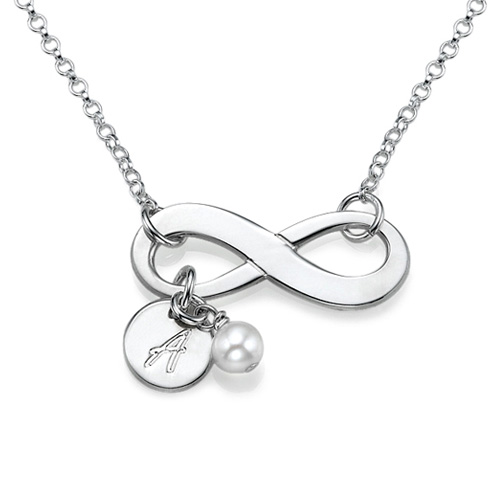 Personalized Infinity Necklace in Sterling Silver