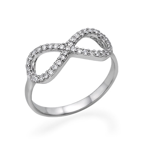 Sterling Silver Infinity Ring with Cubic Zirconia