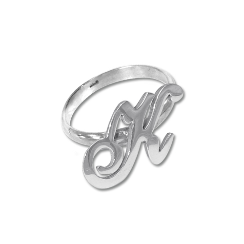 Sterling Silver Initial Ring