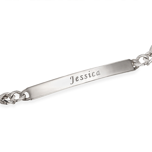 Sterling Silver Italian Women's ID Name Bracelet